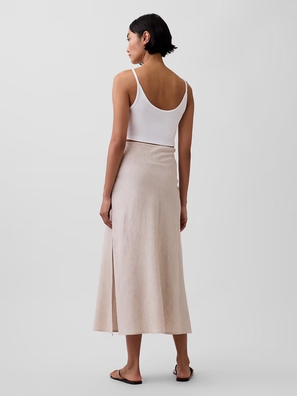 TALL GAP Linen-Blend Maxi Slip Skirt M Tall - Picture 2 of 6